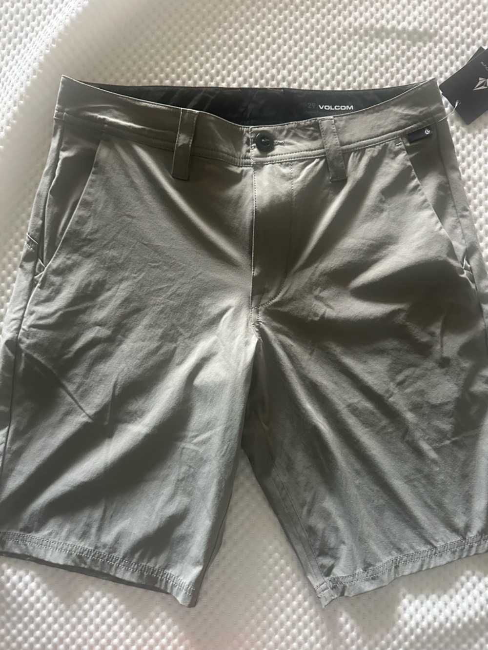 Volcom Men's\Boys  Light Gray Flat Front Shorts